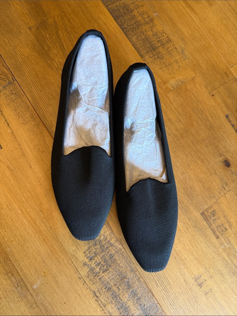 Classic Black Knit Slip-On Loafers for Women